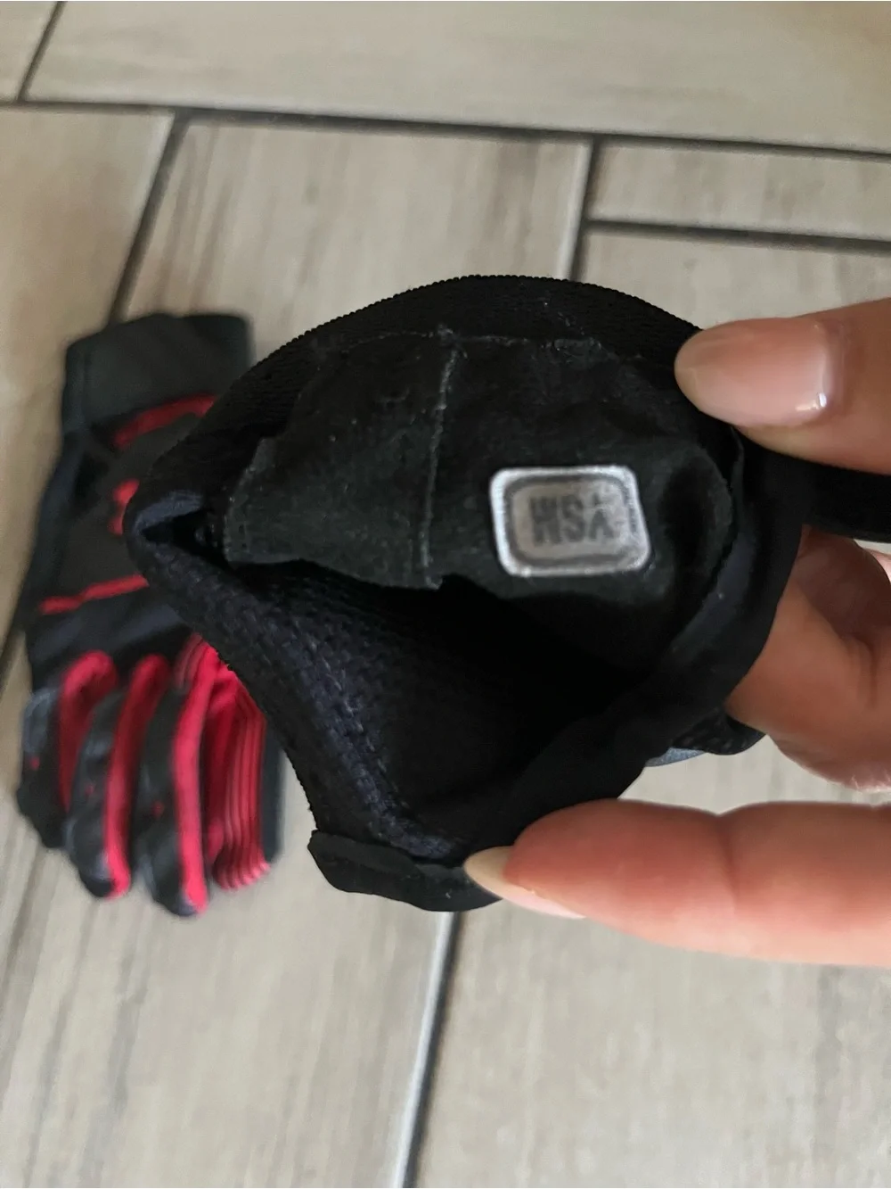 Under Armour Kids Black and Red Batting Athletic Gloves